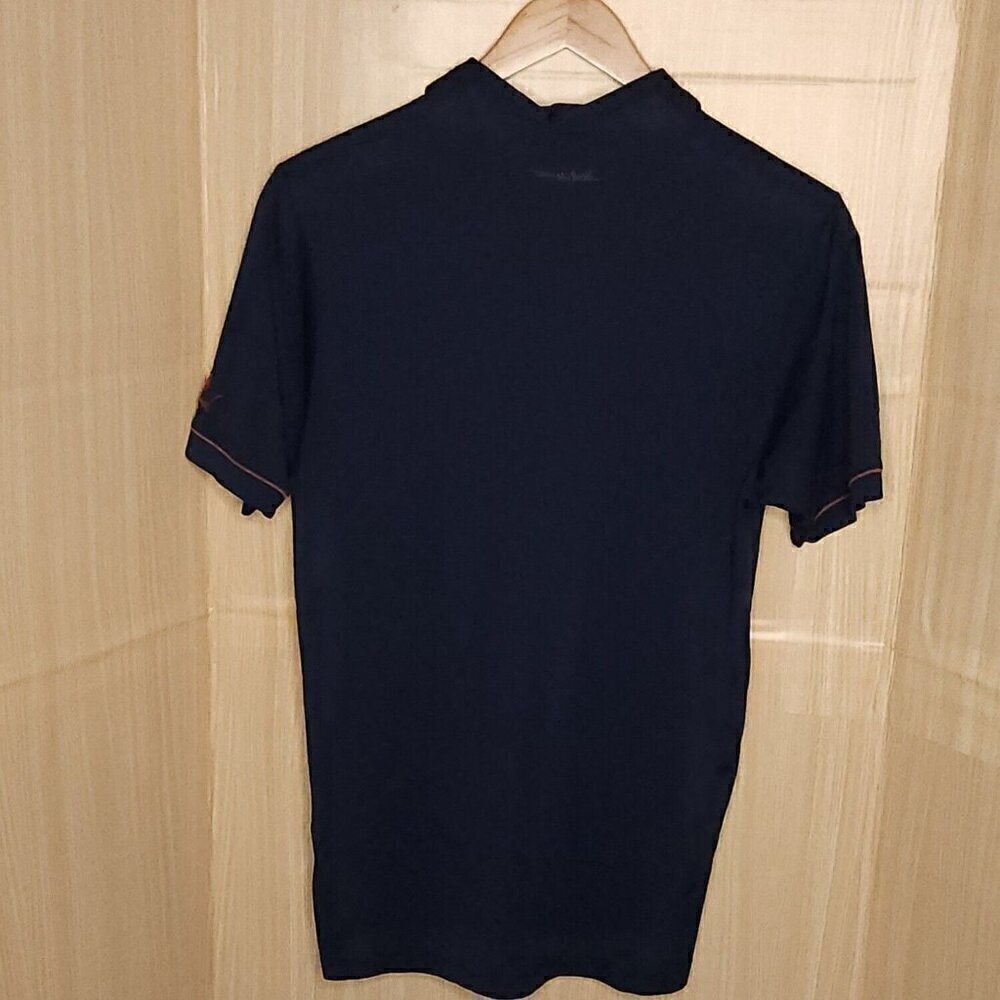 Travis Mathew Mens Navy Blue Brick Red Golf Polo Medium - Picture 2 of 9